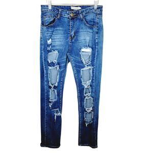 Misslook 951933 High Rise Destroyed Distressed Skinny Jeans - Size M
